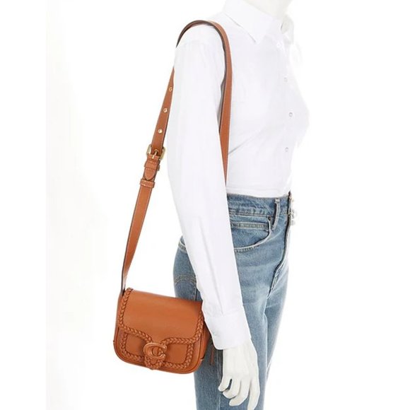 NWT COACH Tabby Leather 19 Braided Saddle Bag - Burnished Amber - Picture 4 of 4